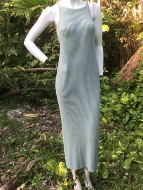 Vintage pale blue cashmere knitted Dress